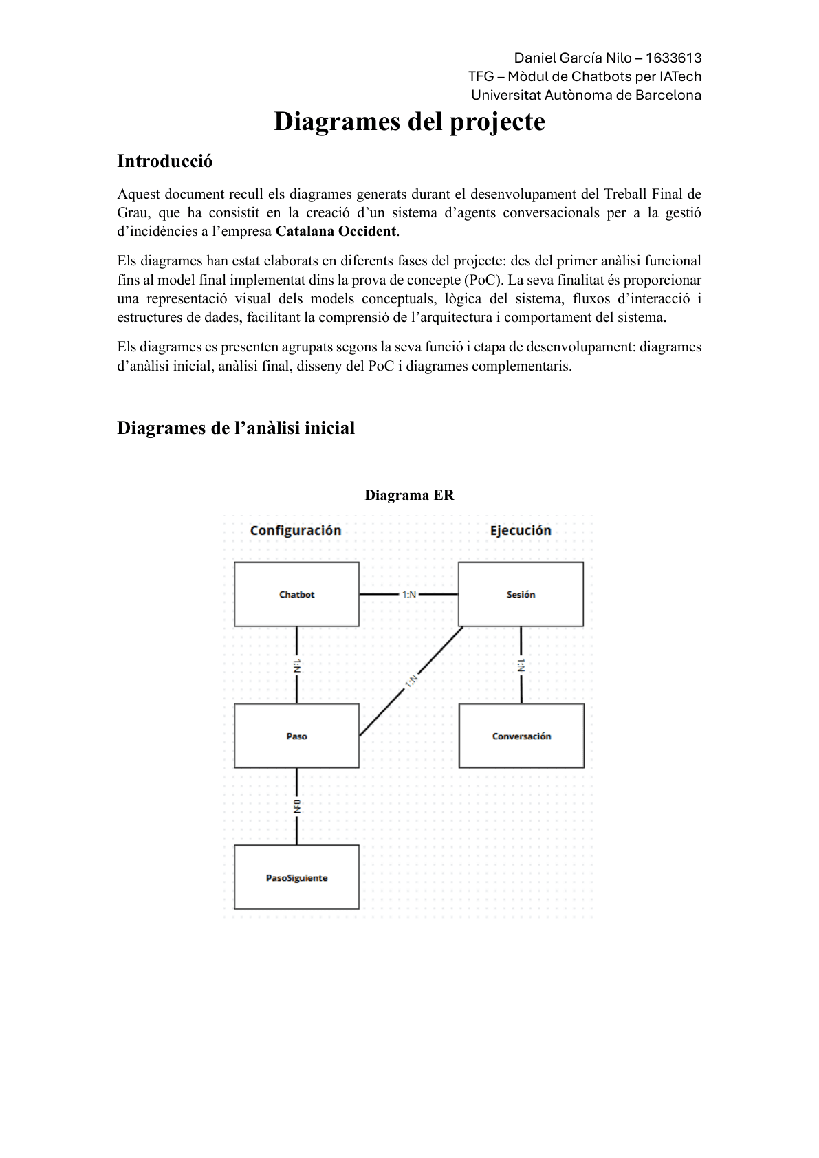 Pagina de introduccion del documento de diagramas del TFG